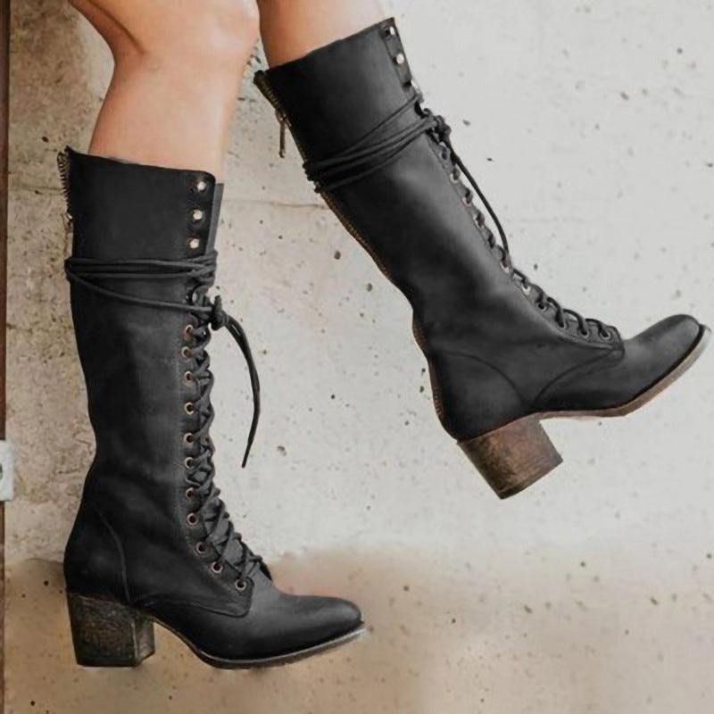 Harper | Women's Lace-Up Knee-High Orthopedic Boots