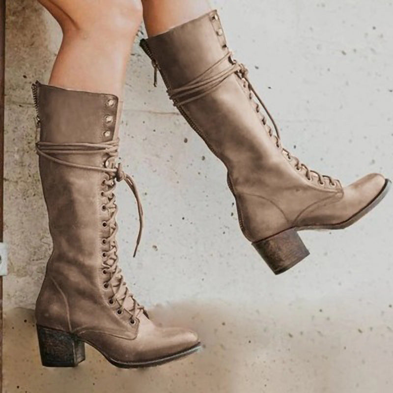 Harper | Women's Lace-Up Knee-High Orthopedic Boots