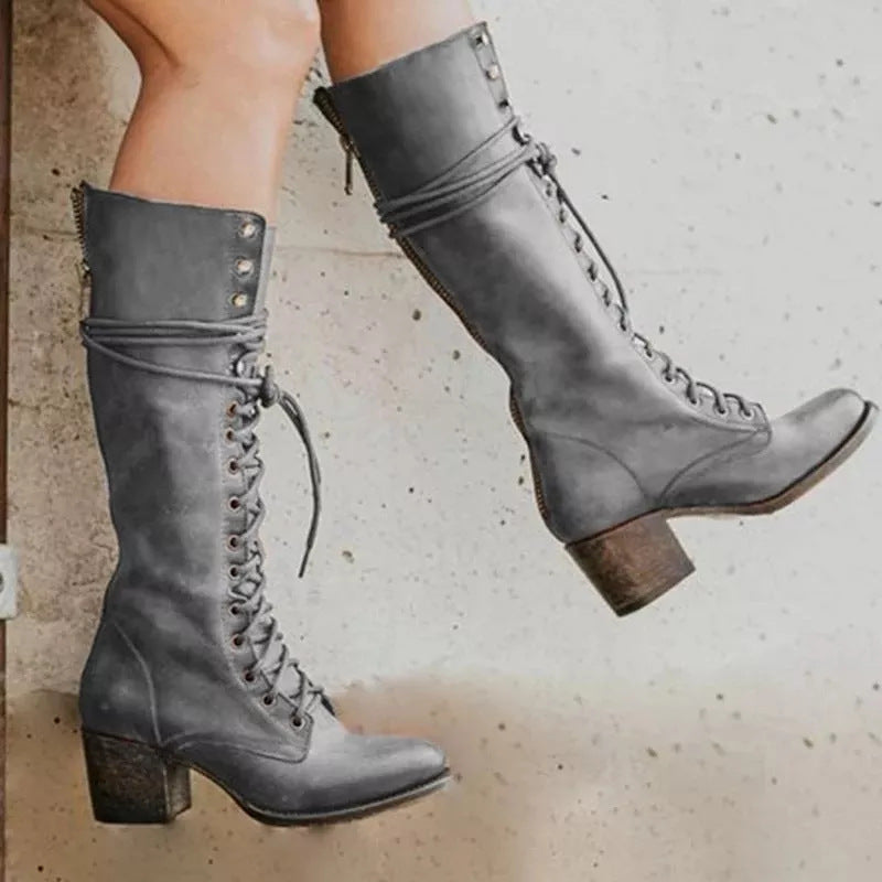 Harper | Women's Lace-Up Knee-High Orthopedic Boots