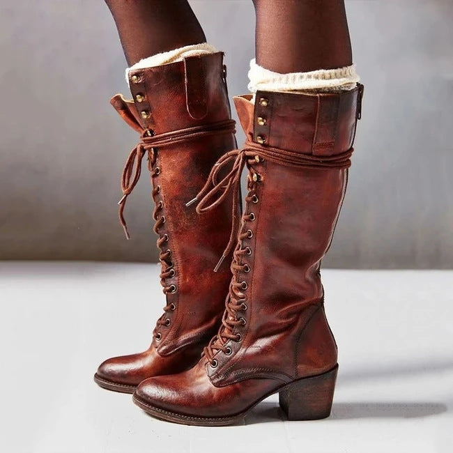 Harper | Women's Lace-Up Knee-High Orthopedic Boots