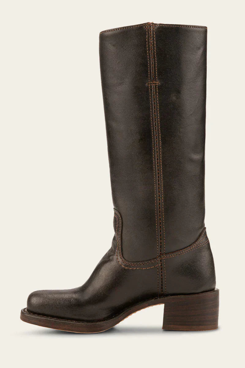 Carol | Mid Calf Boots with Block Heel and Stitch Detail