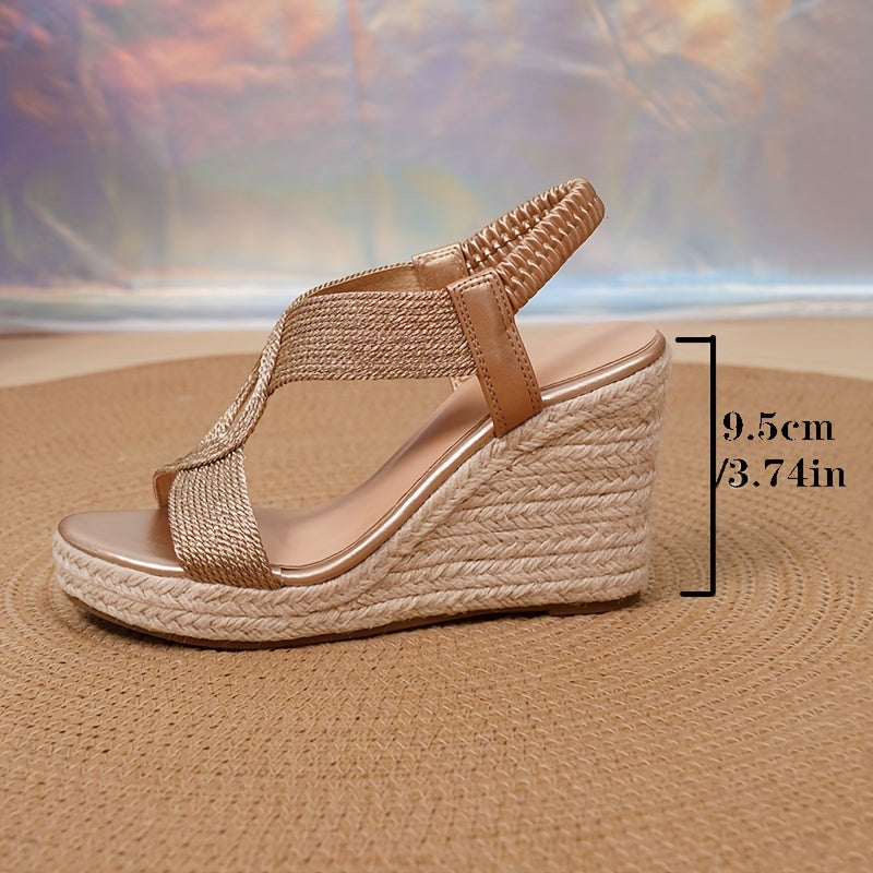 Evelyn | Platform Wedge Sandals with Open Toe and Criss Cross Straps