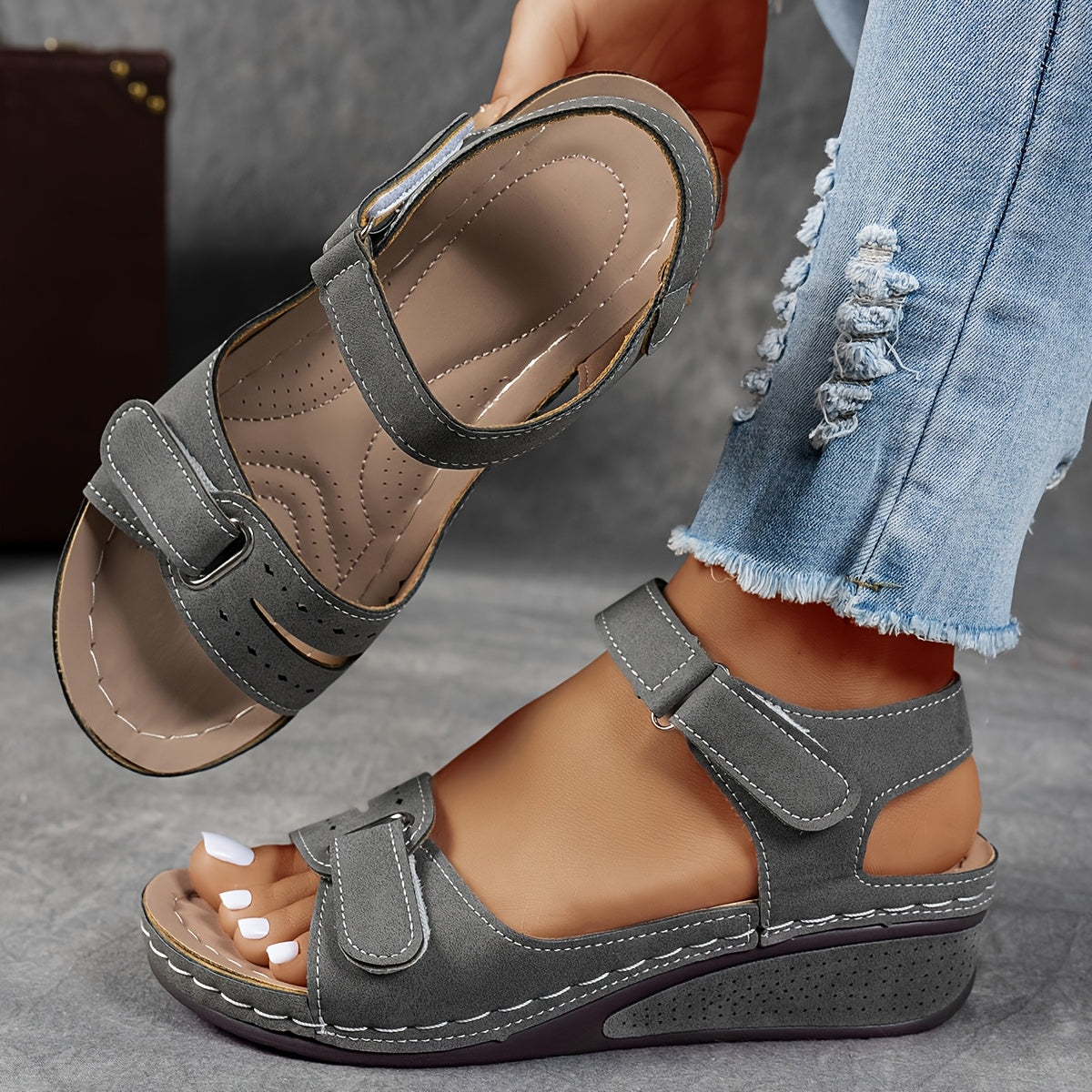 Roberta | Orthopedic Sandals with Adjustable Straps and Wedge Sole
