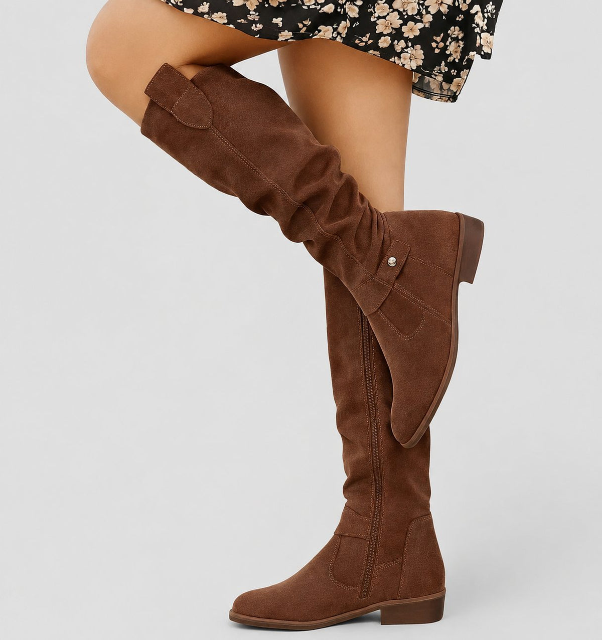 Eleanor | Women's Orthopedic Suede Knee-High Slouch Boots